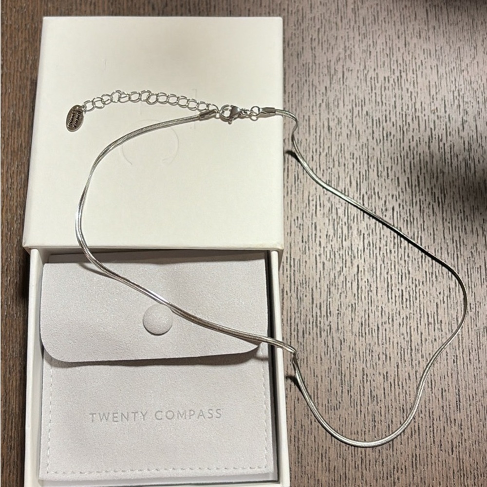 Twenty Compass Silver Chain Necklace